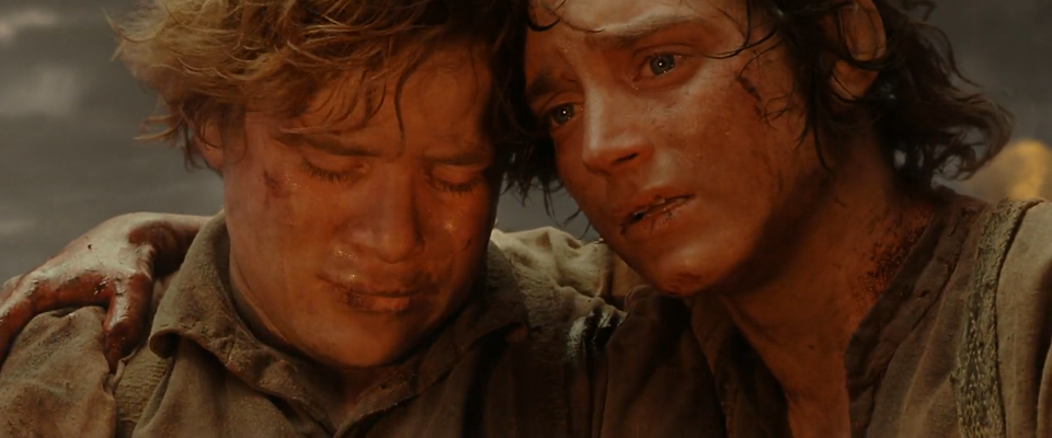 Frodo embraces Sam